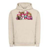 Pigment French Oak pink Christmas winter snowman coffee Urban Hoodie - Jasminsmagicworld