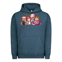 Pigment Midnight Navy pink Christmas winter snowman coffee Urban Hoodie - Jasminsmagicworld