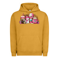 Pigment Peanut Butter pink Christmas winter snowman coffee Urban Hoodie - Jasminsmagicworld