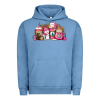 Pigment Pebble Blue pink Christmas winter snowman coffee Urban Hoodie - Jasminsmagicworld