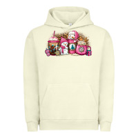 Pigment Pistachio pink Christmas winter snowman coffee Urban Hoodie - Jasminsmagicworld