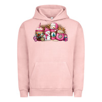 Pigment Salmon pink Christmas winter snowman coffee Urban Hoodie - Jasminsmagicworld