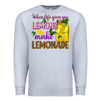 Heather Grey when life gives you lemons make lemonade Premium Sweatshirt - texasbilliewilder