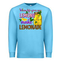 Ocean Blue when life gives you lemons make lemonade Premium Sweatshirt - texasbilliewilder