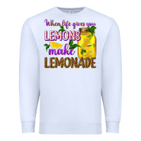 White when life gives you lemons make lemonade Premium Sweatshirt - texasbilliewilder