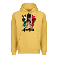 Antique Gold mexican mom life messy bun mama Premium Hoodie - BundleAndBundleShop