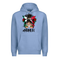 Colony Blue mexican mom life messy bun mama Premium Hoodie - BundleAndBundleShop