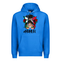 True Royal mexican mom life messy bun mama Premium Hoodie - BundleAndBundleShop