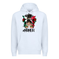 White mexican mom life messy bun mama Premium Hoodie - BundleAndBundleShop