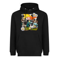 Black cowhide farm truck with farm animals Heavyweight Hoodie - texasbilliewilder
