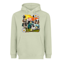 Matcha cowhide farm truck with farm animals Heavyweight Hoodie - texasbilliewilder