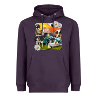 Plum cowhide farm truck with farm animals Heavyweight Hoodie - texasbilliewilder