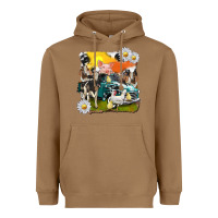 Toasted Coconut cowhide farm truck with farm animals Heavyweight Hoodie - texasbilliewilder