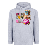 Heather Grey disco cowgirl Heavyweight Hoodie - texasbilliewilder