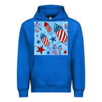 Cobalt 4th of july firecracker and star seamless  pattern Urban Hoodie - BundleAndBundleShop