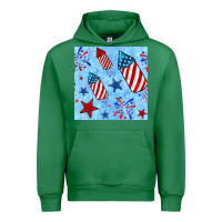 Emerald 4th of july firecracker and star seamless  pattern Urban Hoodie - BundleAndBundleShop