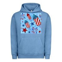 Pigment Pebble Blue 4th of july firecracker and star seamless  pattern Urban Hoodie - BundleAndBundleShop