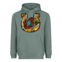 Sage Christmas Horseshoe Heavyweight Hoodie - RanaPortraitStore