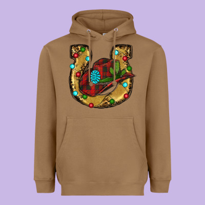 Heavyweight Hoodie Christmas Horseshoe