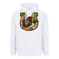 White Christmas Horseshoe Heavyweight Hoodie - RanaPortraitStore
