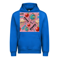 Cobalt Teacher Seamless Pattern Urban Hoodie - BundleAndBundleShop
