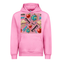 Fuchsia Pink Teacher Seamless Pattern Urban Hoodie - BundleAndBundleShop