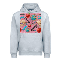 Heather Grey Teacher Seamless Pattern Urban Hoodie - BundleAndBundleShop