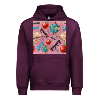 Mauve Wine Teacher Seamless Pattern Urban Hoodie - BundleAndBundleShop