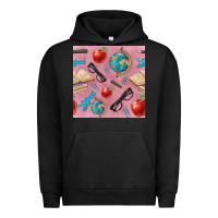 Pigment Black Teacher Seamless Pattern Urban Hoodie - BundleAndBundleShop