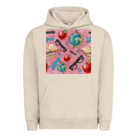 Pigment French Oak Teacher Seamless Pattern Urban Hoodie - BundleAndBundleShop
