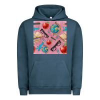 Pigment Midnight Navy Teacher Seamless Pattern Urban Hoodie - BundleAndBundleShop