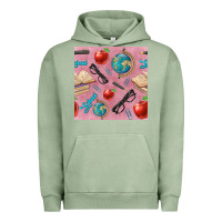 Pigment Oil Green Teacher Seamless Pattern Urban Hoodie - BundleAndBundleShop