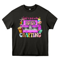 Asphalt Just A Girl Who Loves Crafting Heavy Core Tee - CowhideDigitalArt