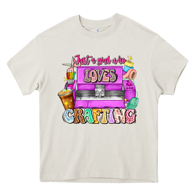 Just A Girl Who Loves Crafting Heavy Core Tee by CowhideDigitalArt | Teevron