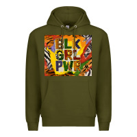 Army Green black girl power tumbler Premium Hoodie - BundleAndBundleShop