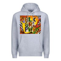 Heather Grey black girl power tumbler Premium Hoodie - BundleAndBundleShop