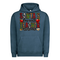 Pigment Midnight Navy santa's favorite teacher assistant Urban Hoodie - Jasminsmagicworld