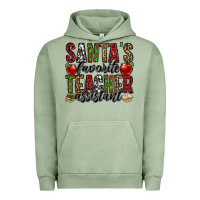 Pigment Oil Green santa's favorite teacher assistant Urban Hoodie - Jasminsmagicworld