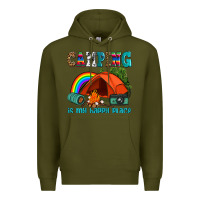 Army Green camping is my happy  place Premium Hoodie - AdoDesignShop