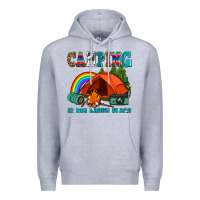 Heather Grey camping is my happy  place Premium Hoodie - AdoDesignShop