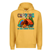 Mustard camping is my happy  place Premium Hoodie - AdoDesignShop