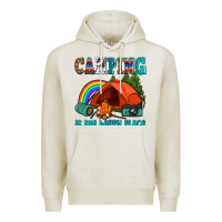 Oatmeal Heather camping is my happy  place Premium Hoodie - AdoDesignShop