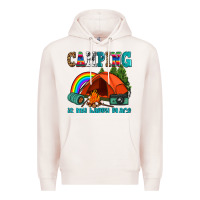 Pale Pink camping is my happy  place Premium Hoodie - AdoDesignShop