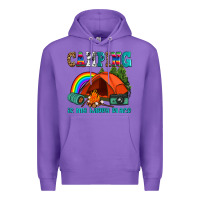 Purple camping is my happy  place Premium Hoodie - AdoDesignShop
