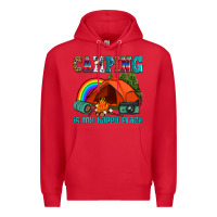 Red camping is my happy  place Premium Hoodie - AdoDesignShop