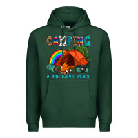 Sports Green camping is my happy  place Premium Hoodie - AdoDesignShop