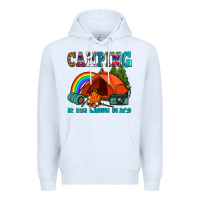 White camping is my happy  place Premium Hoodie - AdoDesignShop