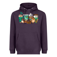 Plum dog coffee cups Heavyweight Hoodie - texasbilliewilder