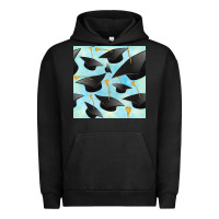 Pigment Black graduation cap seamless pattern Urban Hoodie - BundleAndBundleShop
