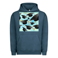 Pigment Midnight Navy graduation cap seamless pattern Urban Hoodie - BundleAndBundleShop